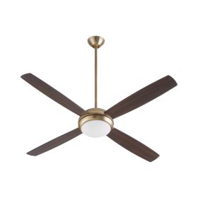 Quorum 20604-80 EXPO 60" w/ LED Light Four Blades Ceiling Fan - Aged Brass