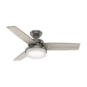 44" Hunter Sentinel indoor Ceiling Fan With LED Module - 50394 - Brushed Nickel
