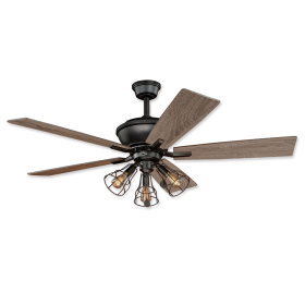 52" Vaxcel Clybourn Bronze Finish with Driftwood / Dark Maple Reversible Blades and Light Kit