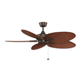 52" Fanimation Windpointe Oil Rubbed Bronze Finish with Brown Narrow Oval Blades