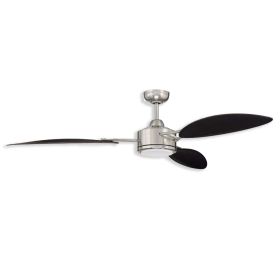 64" Craftmade Journey LED Outdoor Ceiling Fan - brushed polished nickel finish with black/walnut blades