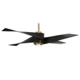 Minka Aire F903L-SBR/MBK - Artemis IV Ceiling Fan - Matte Black Blades