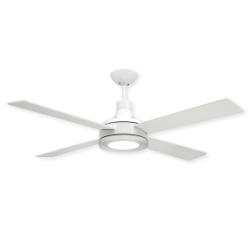 52" Quantum Ceiling Fan - Pure White - Optional LED Light (sold separately)