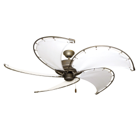 52" Nautical Ceiling Fan - Raindance Antique Bronze w/ White Canvas